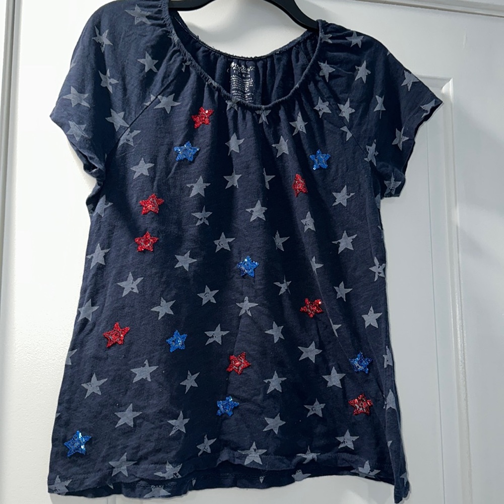 Women's sequin star shirt American themed Memorial Day 4th of July size medium